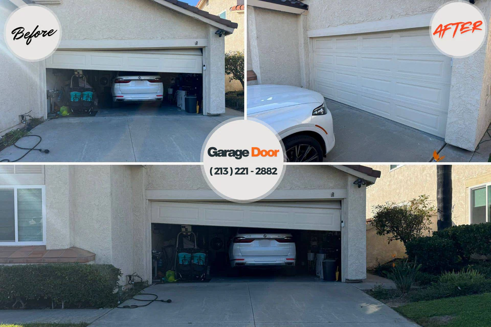 Before and after: garage door opener repair Warsaw, NC